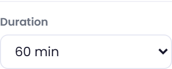 Duration dropdown.