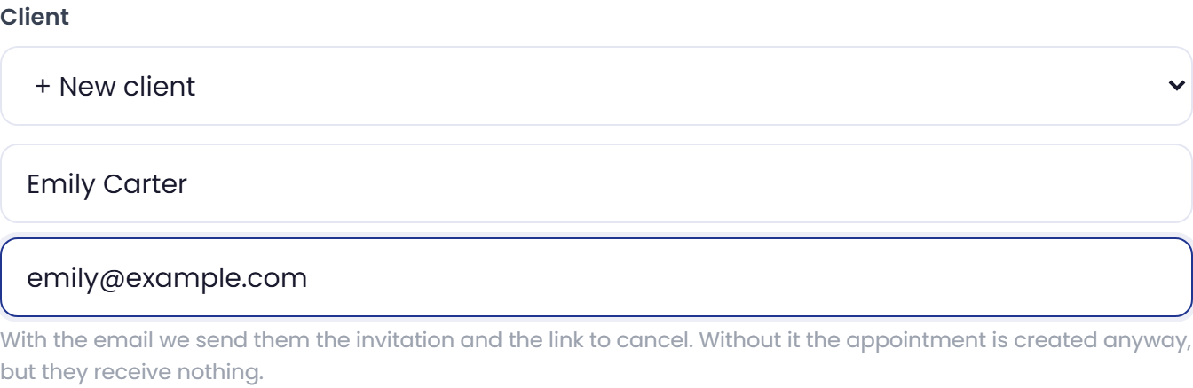 If the client is not in your list yet