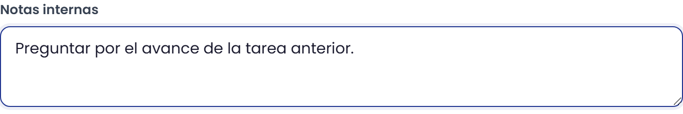Notas internas de ejemplo.