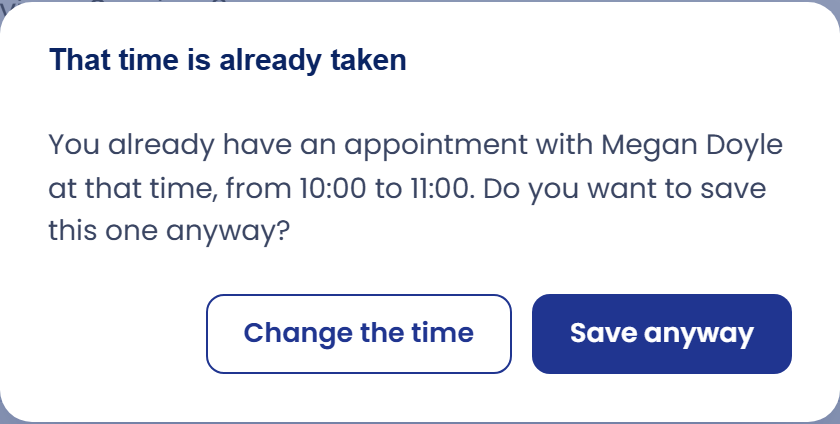 If the appointment overlaps a busy period