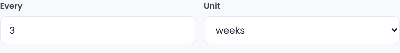 If you choose a custom frequency