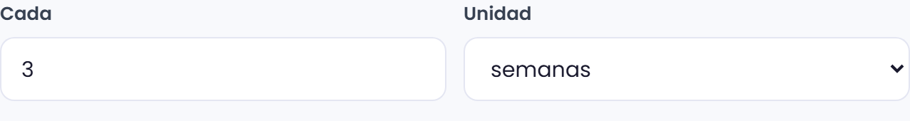 Si eliges una frecuencia personalizada