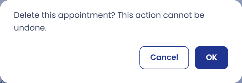 Deletion confirmation.
