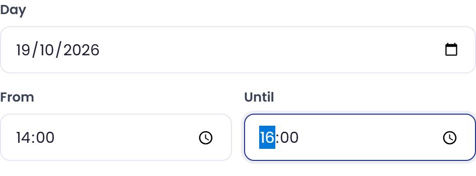 Block date and time range.