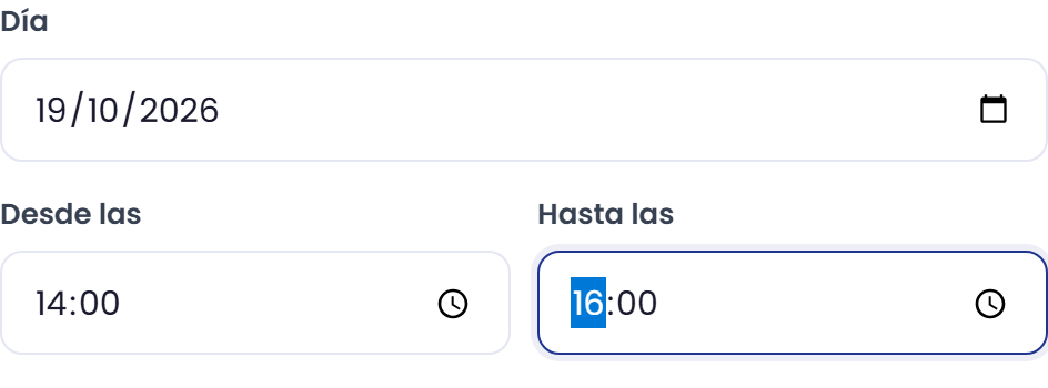 Fecha y franja horaria del bloqueo.