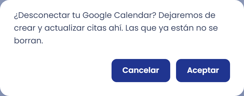 Si quieres desconectar Google Calendar