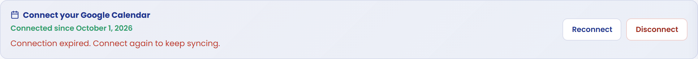 If a connection-expired message appears