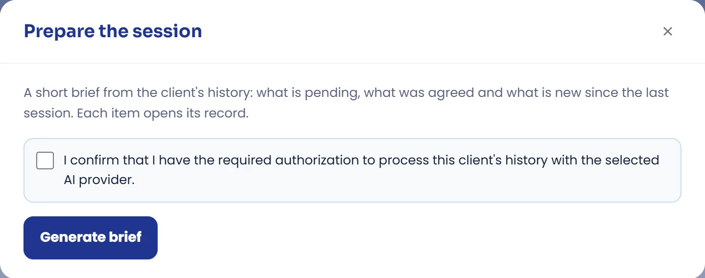 Confirm authorization and generate