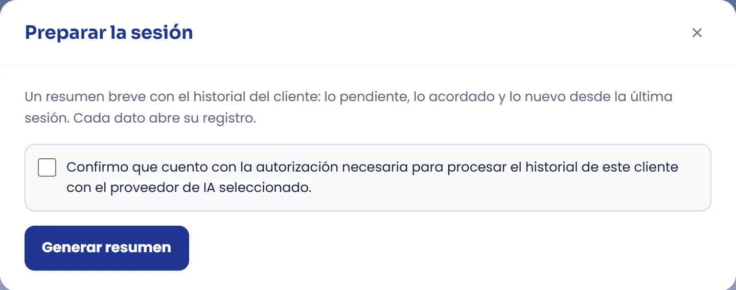Confirma la autorización y genera