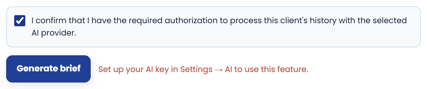 If no AI key is set up