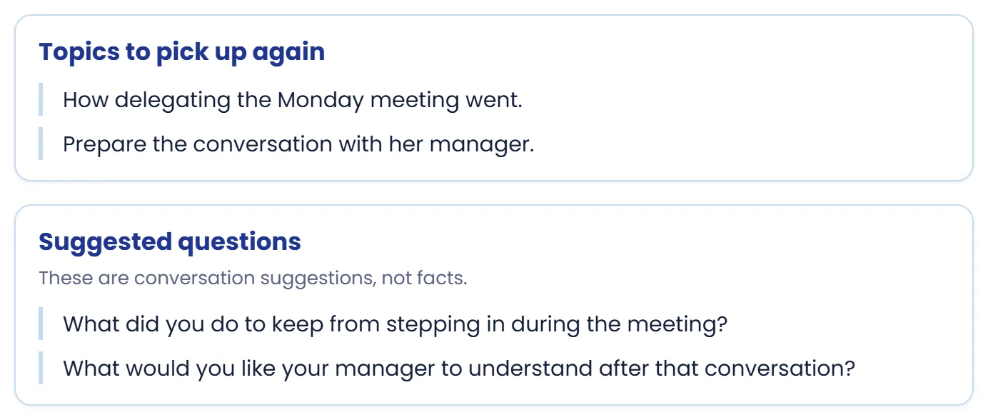 Use the topics and suggested questions