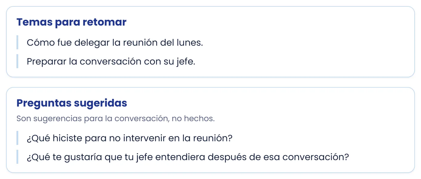 Usa los temas y las preguntas sugeridas
