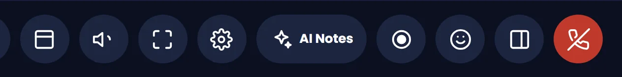 The AI Notes button in the call controls
