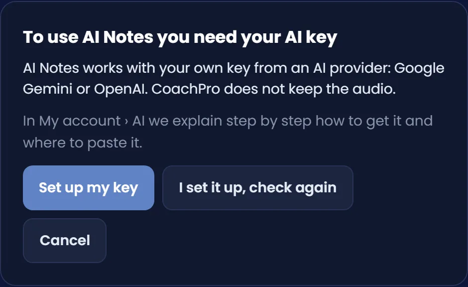 If you do not have a key yet