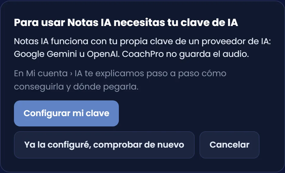 Si todavía no tienes clave
