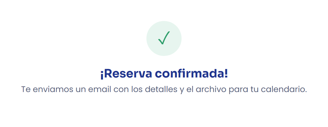 Comprueba la confirmación de la reserva