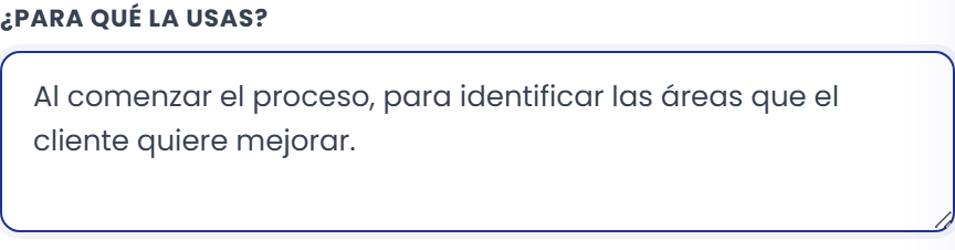 Descripción del uso de la herramienta.