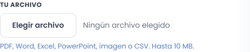 Selector de archivo, antes de adjuntar el documento.