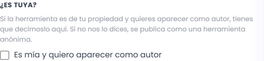 Casilla para solicitar que figure el autor.