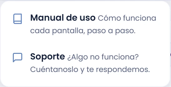 Abre el manual o Soporte