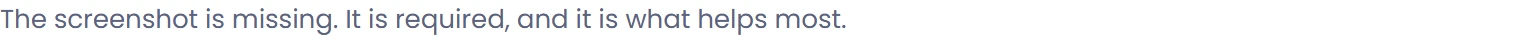 If no screenshot is attached