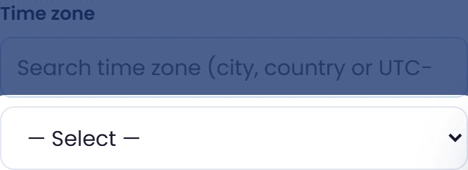 Select their time zone
