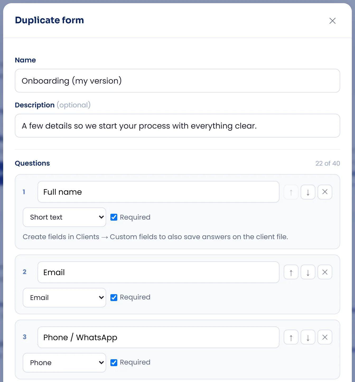 Editor with the Onboarding copy.