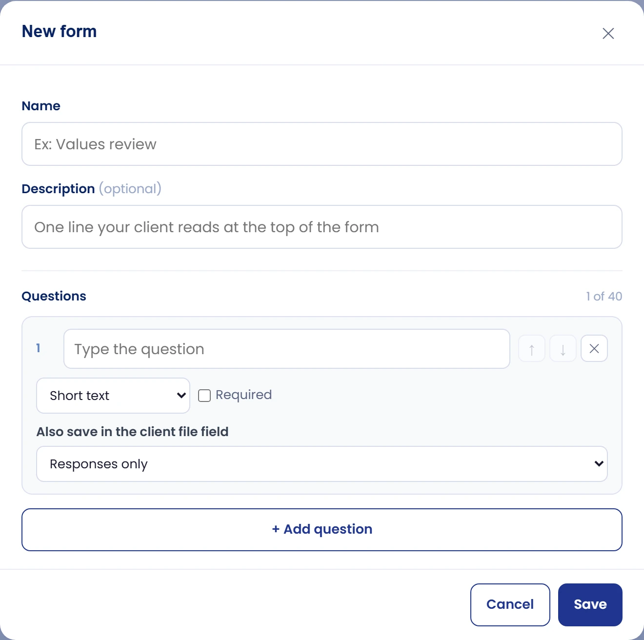 Create a custom form