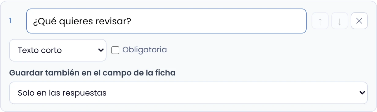 Escribe la pregunta y elige el tipo