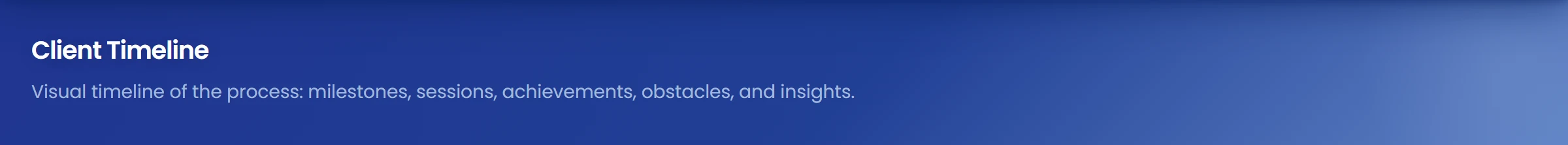 Open Client timeline