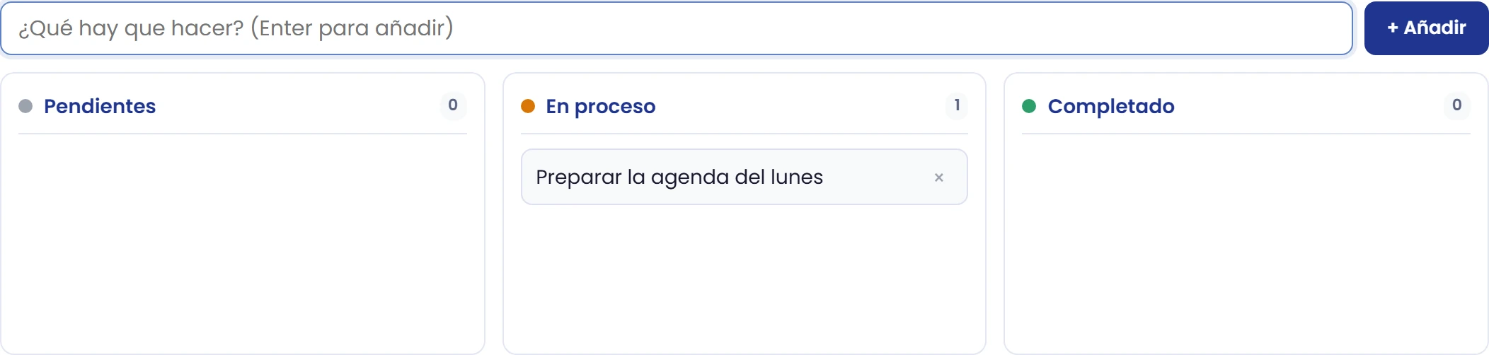 Actualiza el estado de la tarea