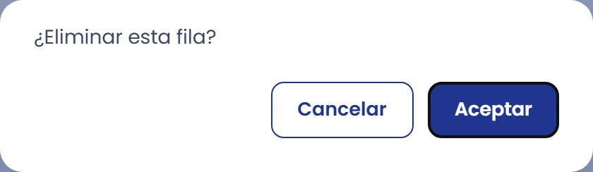 Revisa antes de quitar una fila