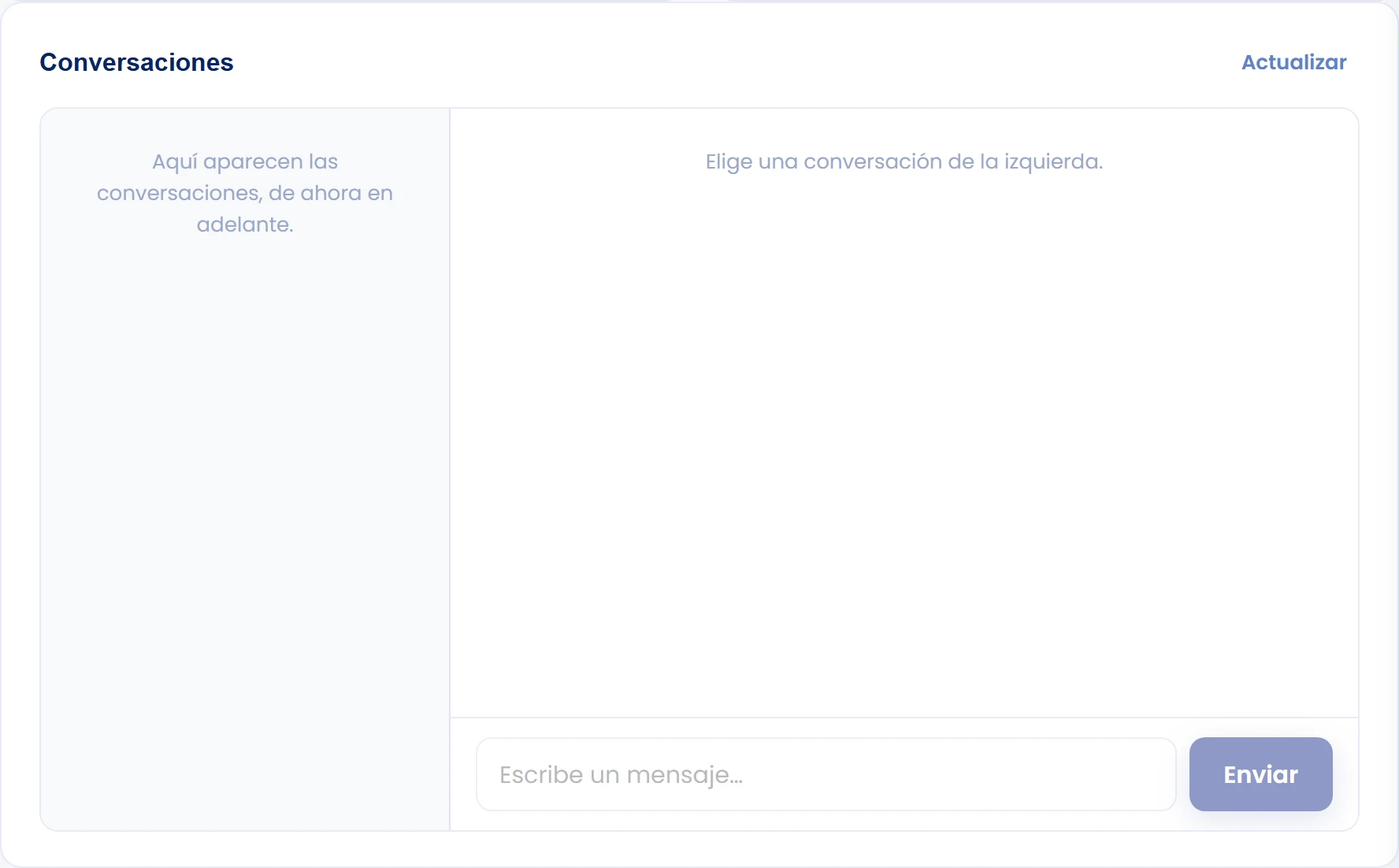 Si no hay conversación para elegir