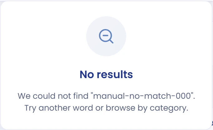 If search returns no results