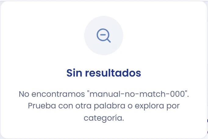 Si la búsqueda no devuelve resultados