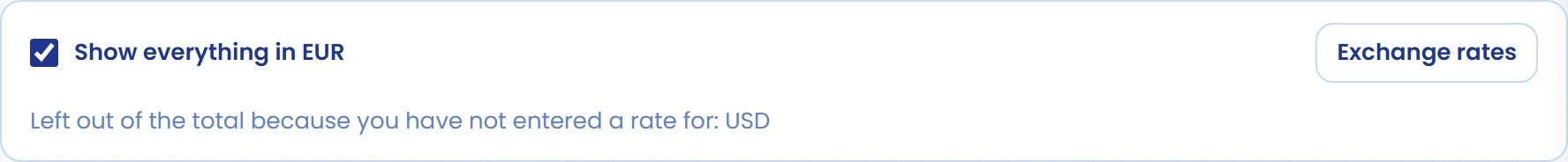 Review summary currencies
