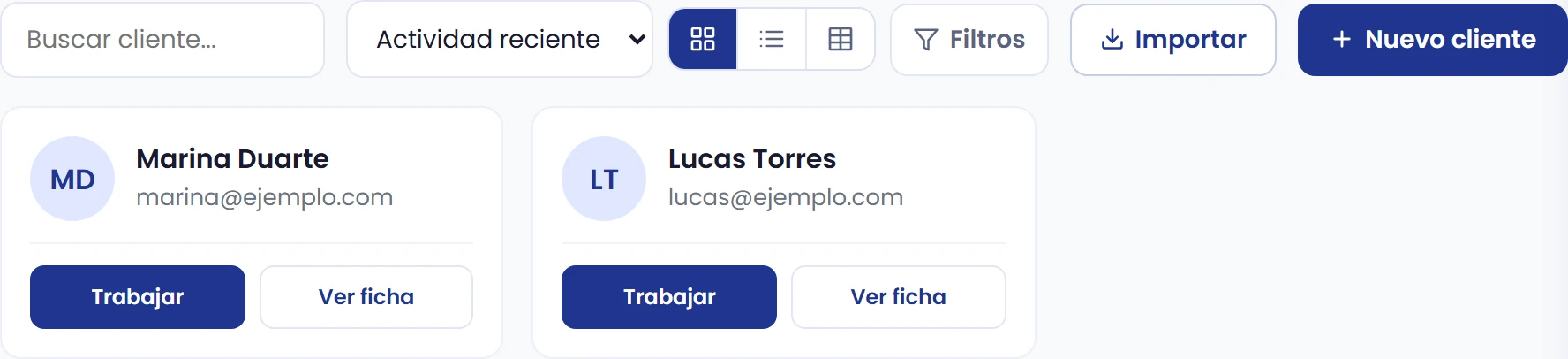 Si no hay cliente seleccionado