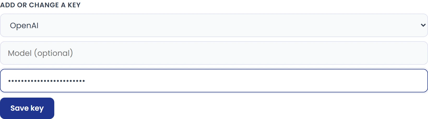 Paste and save the credential