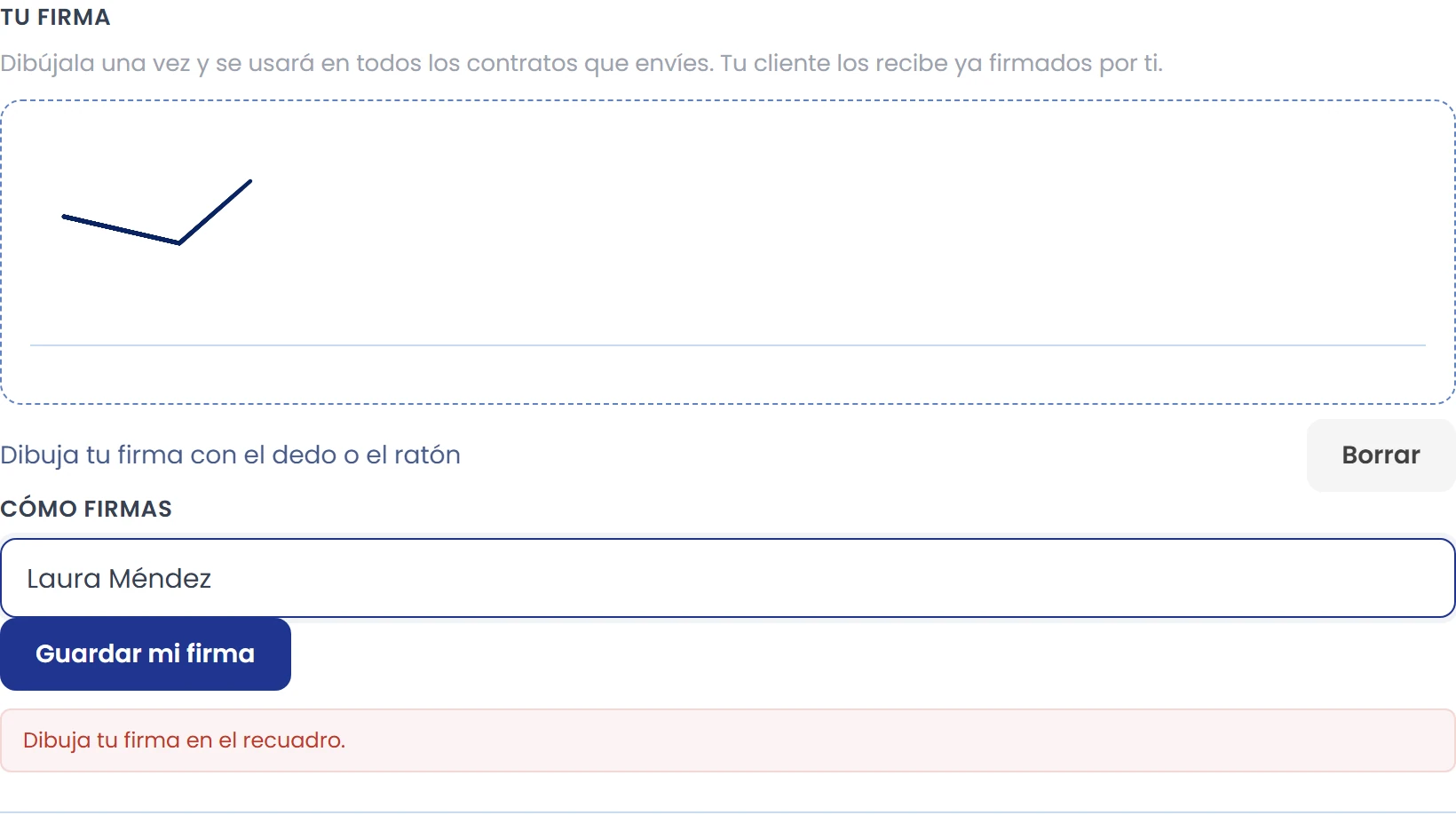 Dibuja y nombra tu firma