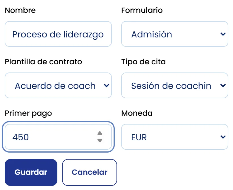 Formulario de nueva propuesta con los seis campos completos.
