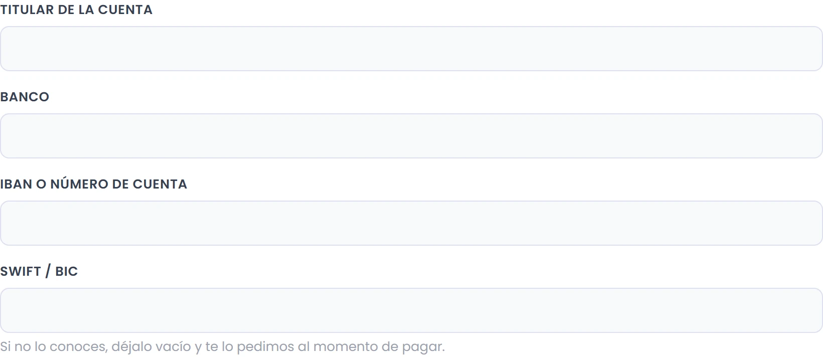 Completa tus datos administrativos