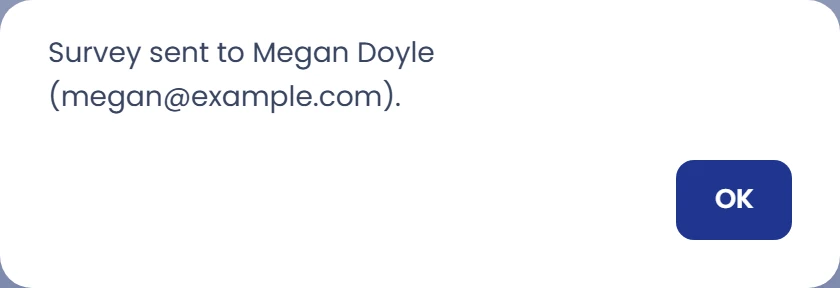 Review email and invitation result