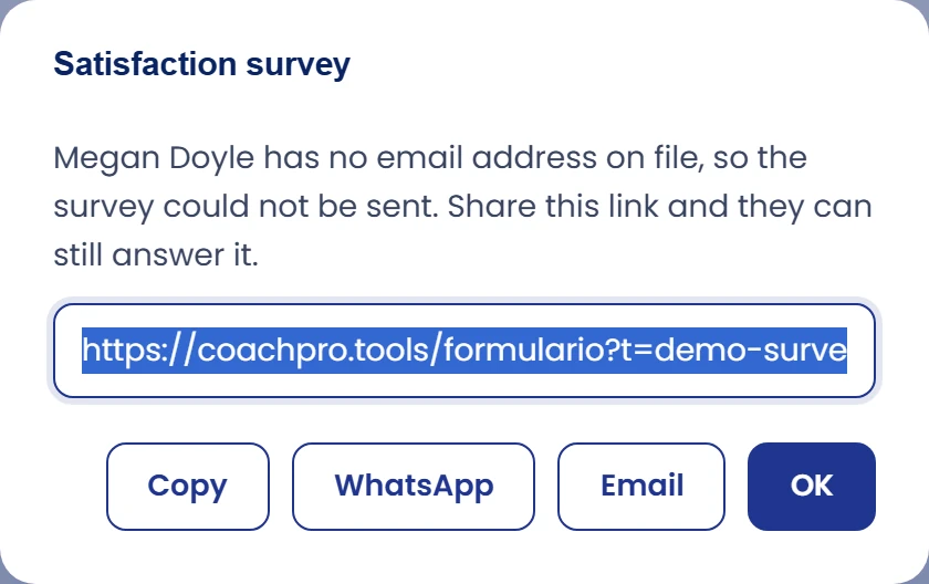 If the client has no email