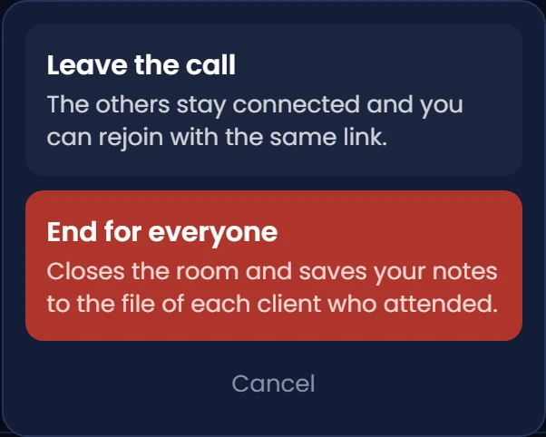 Distinguish Leave from End