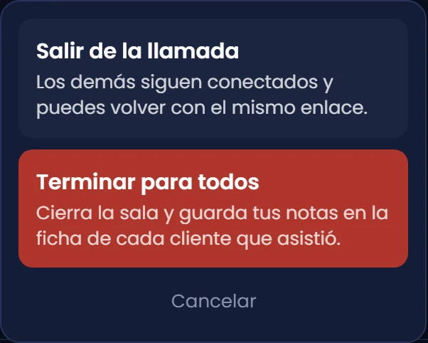Distingue Salir de Terminar