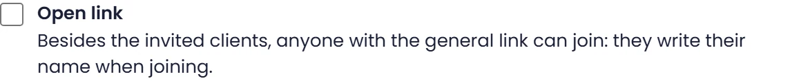 Decide whether to enable Open link