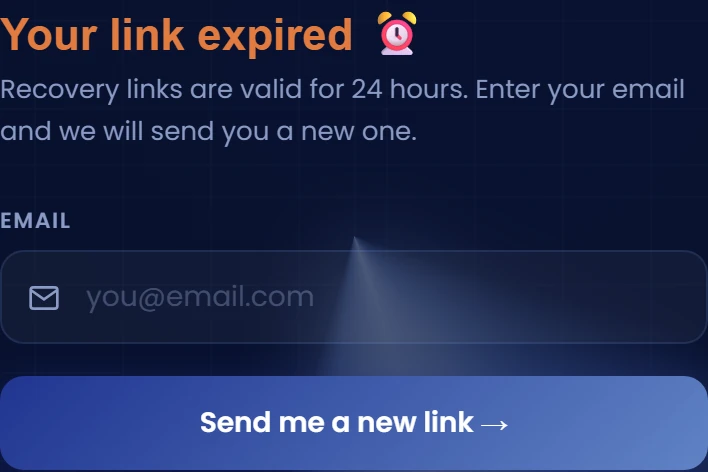 If the link expired or is invalid