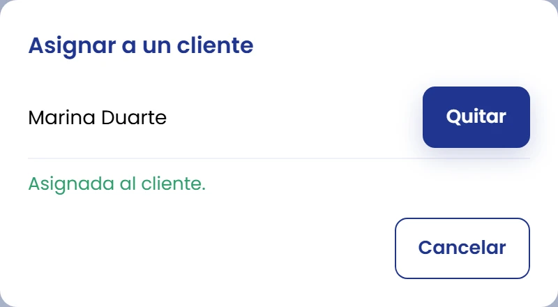 Asigna la herramienta a una persona