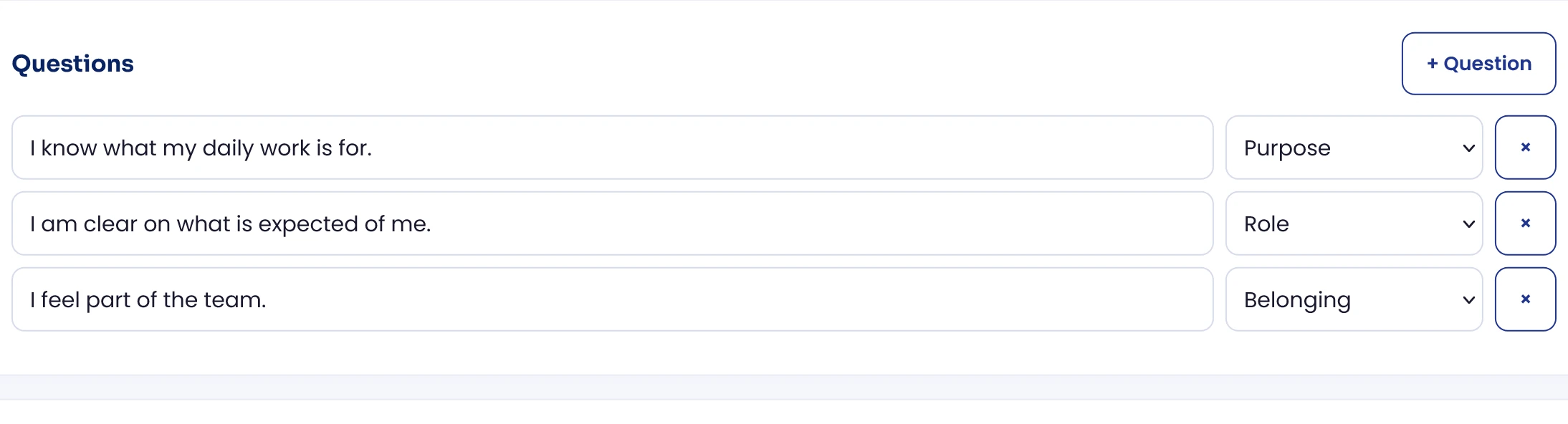 Write and link each question
