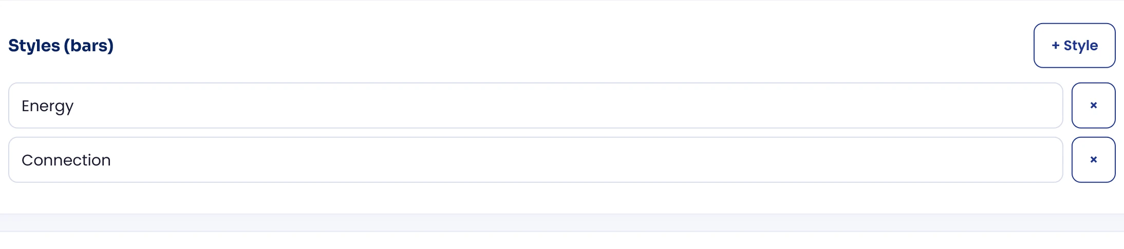 Add styles if you need to group dimensions